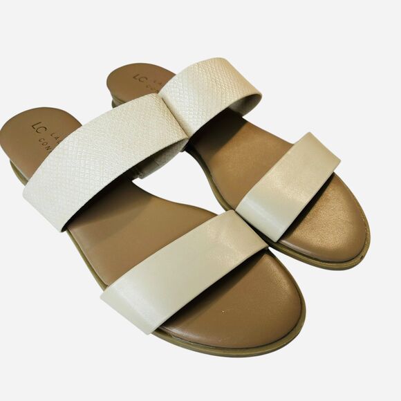 LC Lauren Conrad Women's Slip On Low Wedge Sandals Natural Size 9.5 M NWOT - Picture 13 of 13